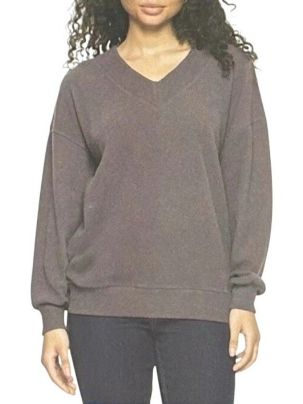 NWT Felina Women's S Gray Long Sleeve V-Neck Pullover Sweater B0939
